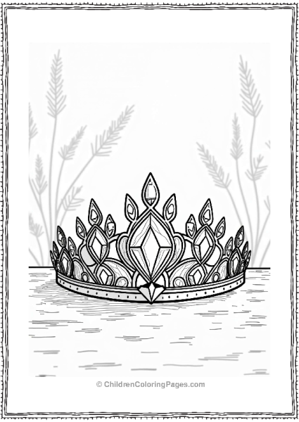 Diamond Tiara Design Outline Free PDF Printable