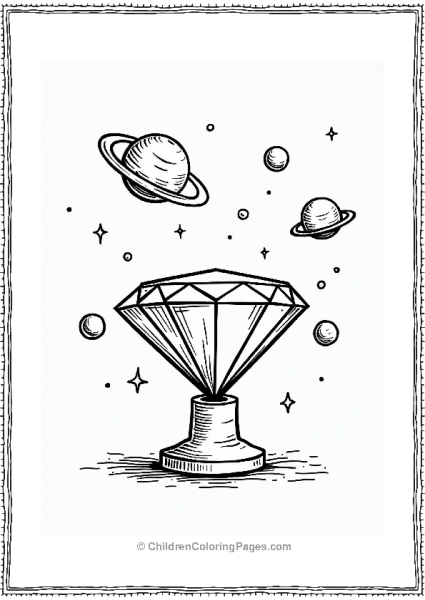Diamond With Orbiting Planets Free PDF Printable