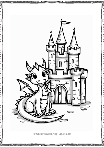 Dragon Beside Diamond Castle Free PDF Printable