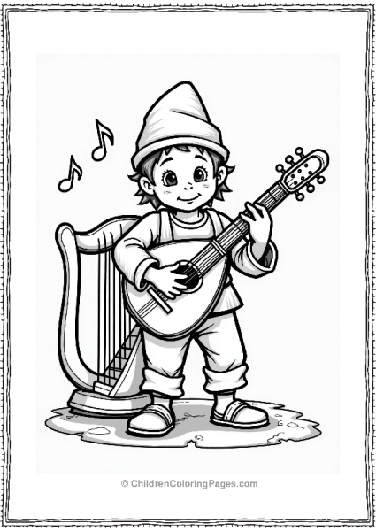 Dungeons And Dragons Adventurous Bard And Magical Harp Free PDF Printable