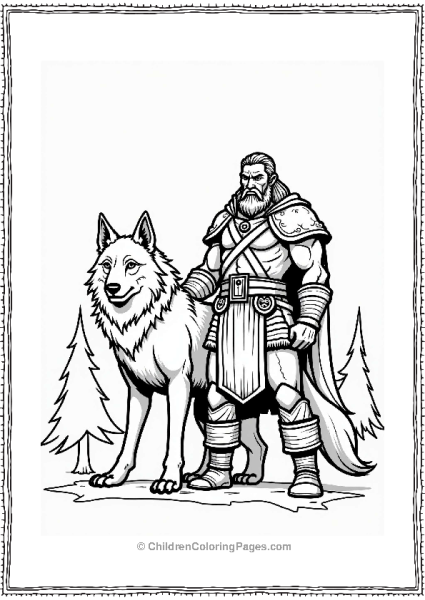 Dungeons And Dragons Barbarian And Wolf Ready For Battle Free PDF Printable