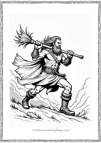 Dungeons And Dragons Barbarian Charging In Action Free PDF Printable