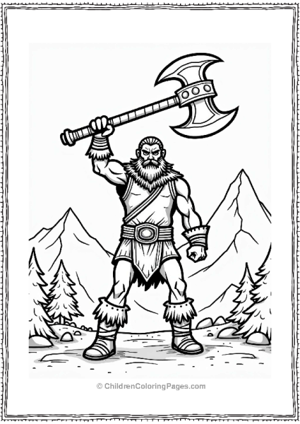Dungeons And Dragons Barbarian With Axe Free PDF Printable