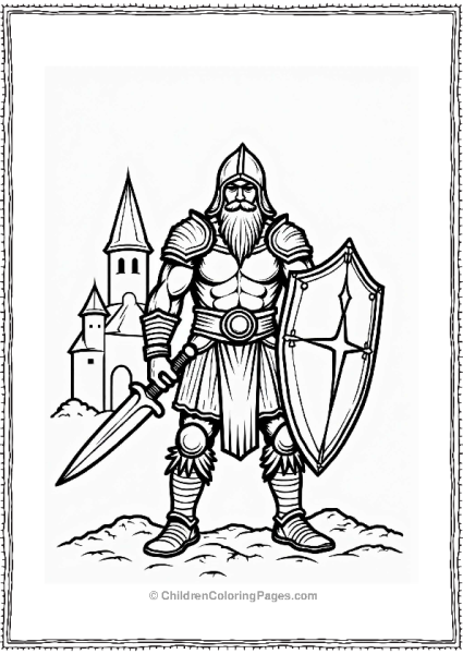 Dungeons And Dragons Barbarian With Shield And Sword Free PDF Printable