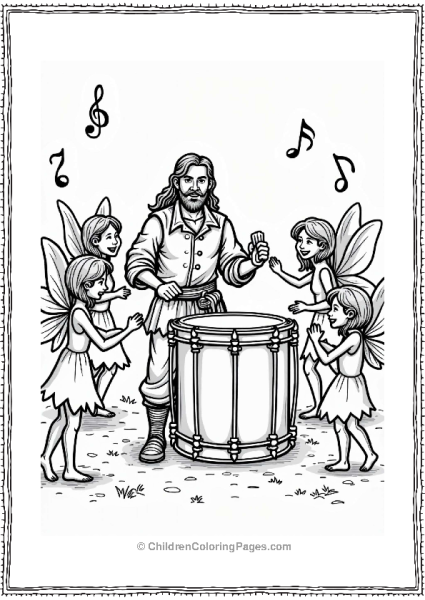 Dungeons And Dragons Bard And Fairies In A Musical Scene Free PDF Printable