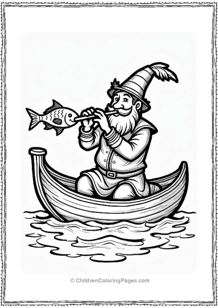 Dungeons And Dragons Bard On A Boat With Cheerful Fish Free PDF Printable