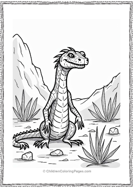 Dungeons And Dragons Basilisk In A Desert Scene Free PDF Printable