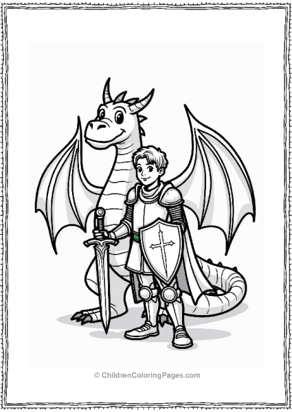 Dungeons And Dragons Brave Knight And Friendly Dragon Free PDF Printable