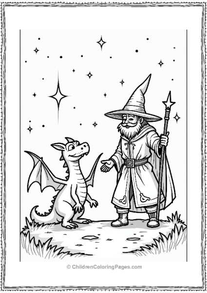 Dungeons And Dragons Brave Sorcerer Casting Spell In Front Of Dragon Free PDF Printable
