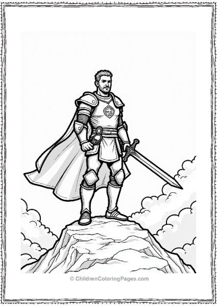 Dungeons And Dragons Brave Warrior On Mountain Top Free PDF Printable