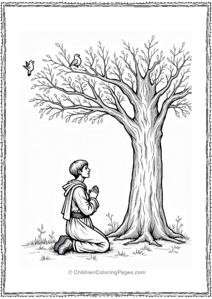 Dungeons And Dragons Cleric Praying Under A Tree Free PDF Printable