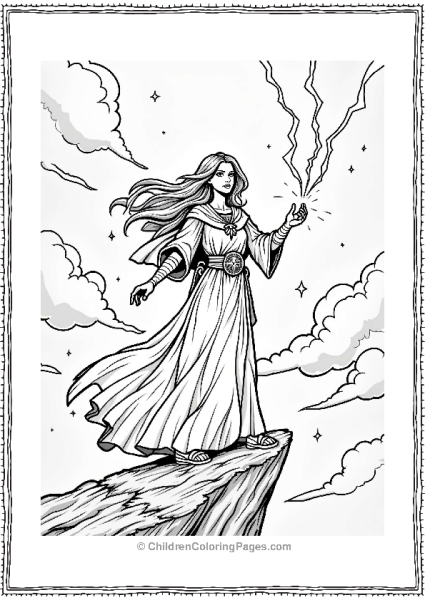 Dungeons And Dragons Confident Sorceress Casting Lightning Free PDF Printable