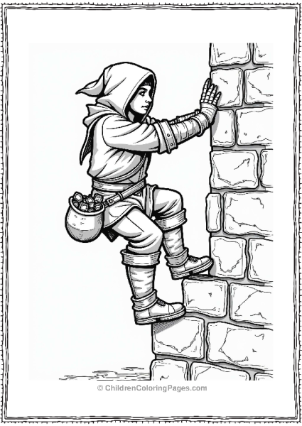 Dungeons And Dragons Cunning Thief Climbing A Wall Free PDF Printable