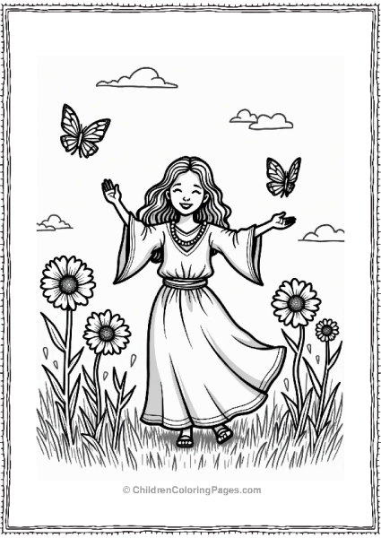 Dungeons And Dragons Druid Dancing In A Flower Circle Free PDF Printable
