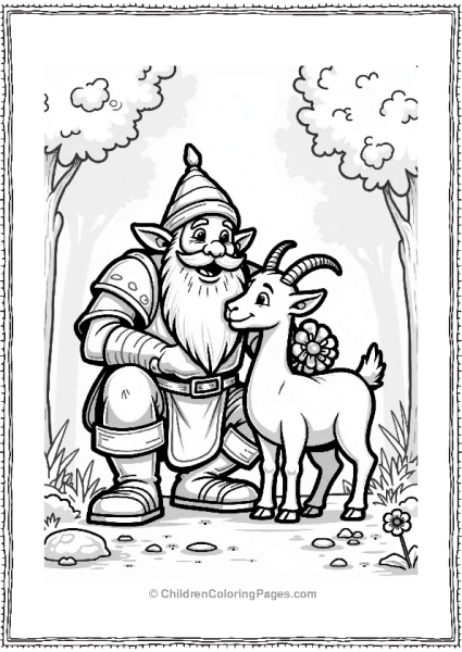 Dungeons And Dragons Dwarf And Goat Coloring Page Free PDF Printable