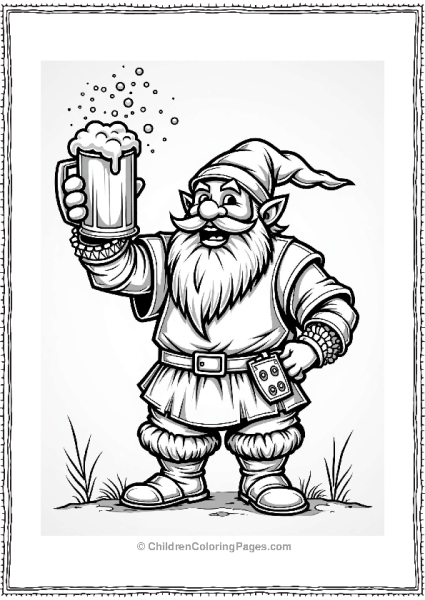 Dungeons And Dragons Dwarf Celebrating With A Mug Free PDF Printable