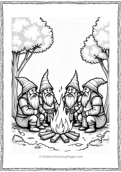 Dungeons And Dragons Dwarves Gathering Around A Campfire Free PDF Printable