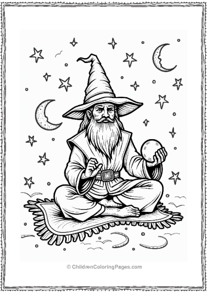 Dungeons And Dragons Enchanting Wizard On A Magic Carpet Free PDF Printable