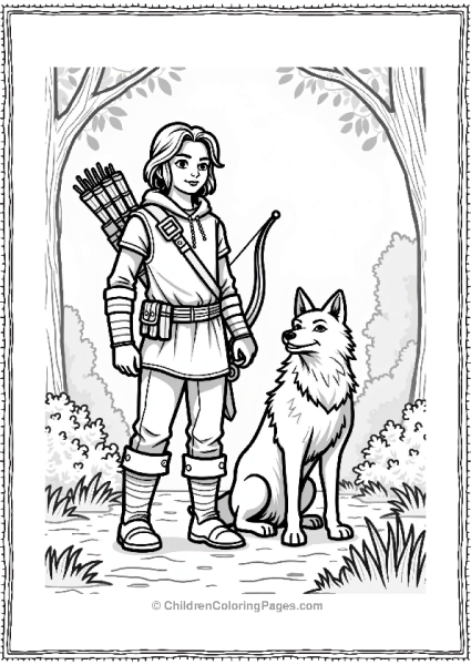 Dungeons And Dragons Fearless Ranger And Wolf In Forest Free PDF Printable