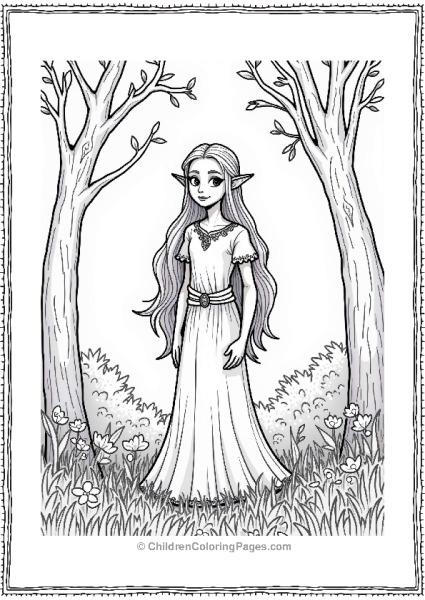 Dungeons And Dragons Graceful Elf In A Serene Woodland Free PDF Printable