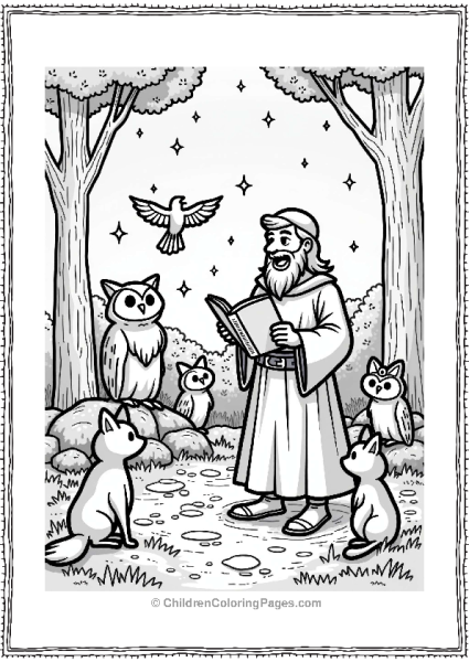 Dungeons And Dragons Joyful Bard With Forest Creatures Free PDF Printable