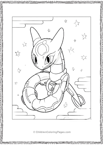 Easy Rayquaza Coloring Page Free PDF Printable