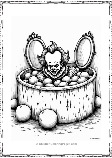 Eerie Clown Ball Pit With Pennywise Free PDF Printable