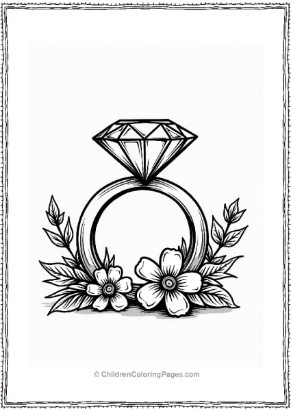 Elegant Diamond Ring With Flowers Free PDF Printable