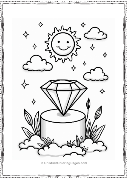 Elegant Diamond With Smiling Sun Free PDF Printable