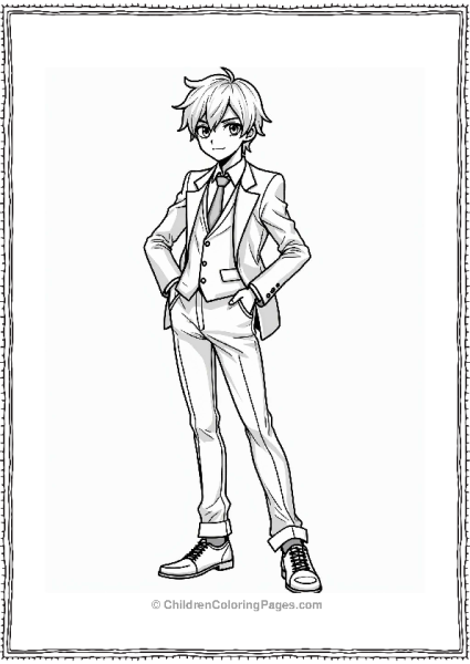 Elegant Manga Character In Formal Wear Free PDF Printable