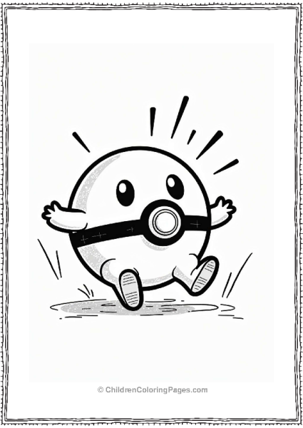 Excited Pokeball Bouncing Free PDF Printable