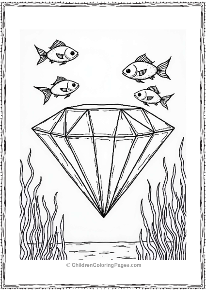 Fish Swimming Around A Diamond Free PDF Printable