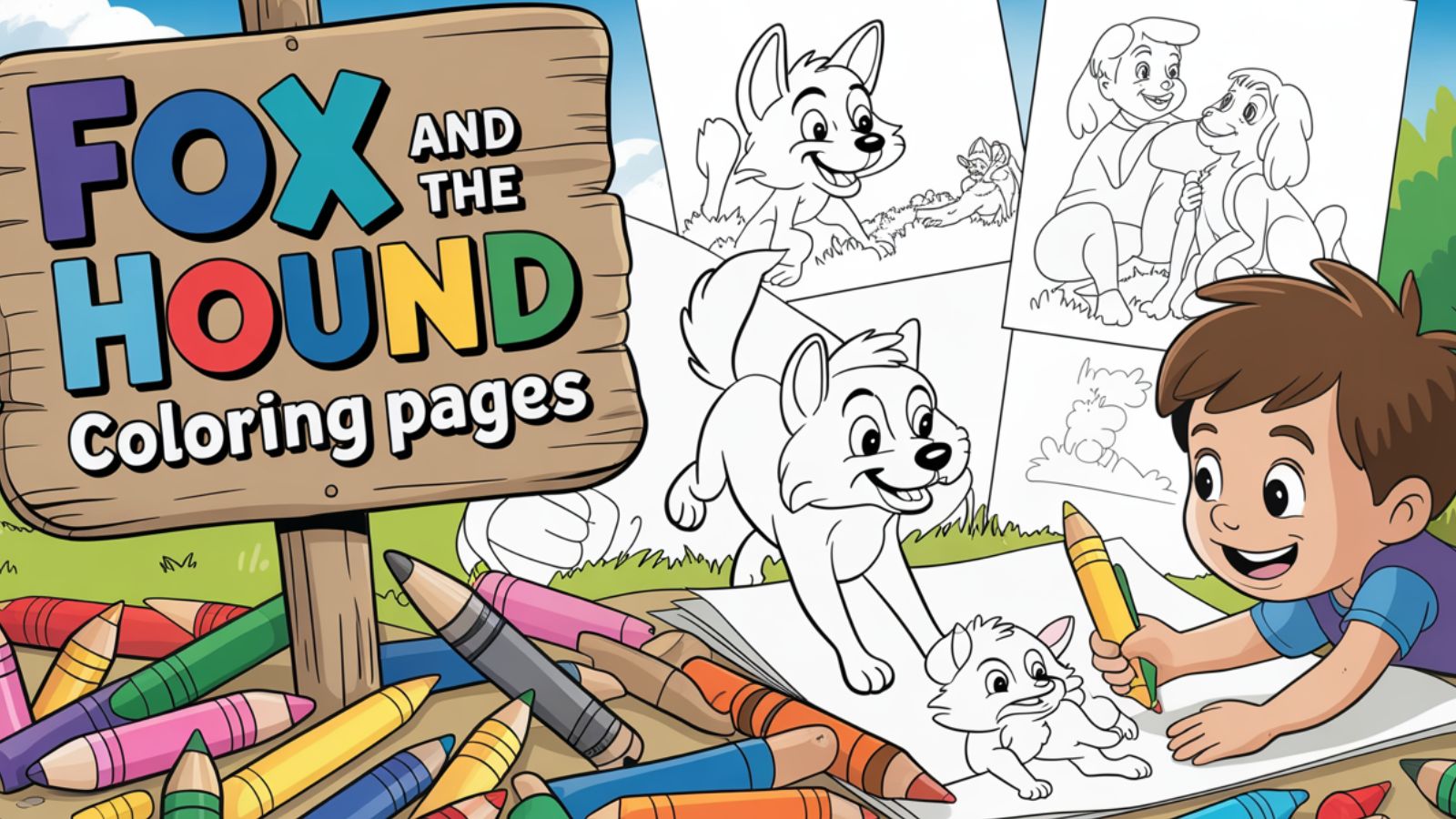 Fox And The Hound Coloring Pages – Free PDF Printables  🦊🐶🧡