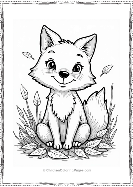 Friendly Fox Among Orange Leaves Free PDF Printable