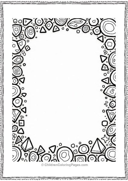 Geometric Shapes Frame For Kids Pattern Free PDF Printable