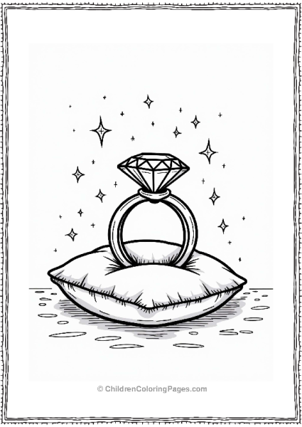 Glamorous Diamond Ring On A Plush Cushion Free PDF Printable