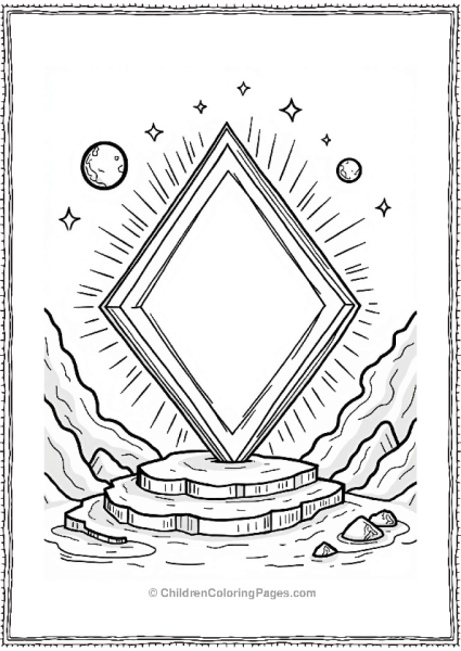 Glowing Diamond Portal In A Starry Sky Free PDF Printable
