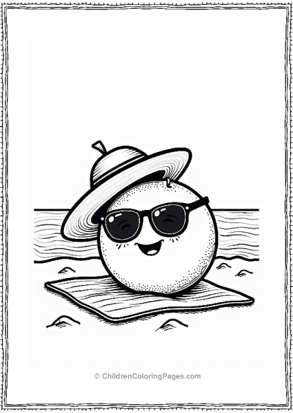 Happy Orange On A Beach Towel Free PDF Printable