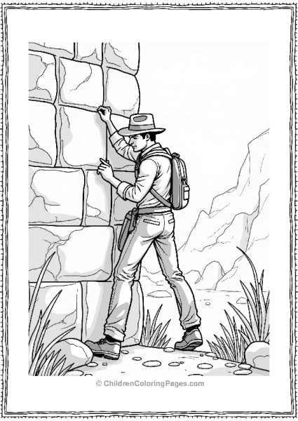 Indiana Jones Climbing A Temple Wall Free PDF Printable
