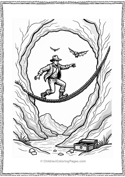 Indiana Jones Crossing The Cave Bridge Free PDF Printable