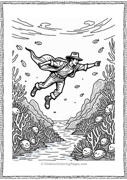 Indiana Jones Exploring A Coral Reef Free PDF Printable