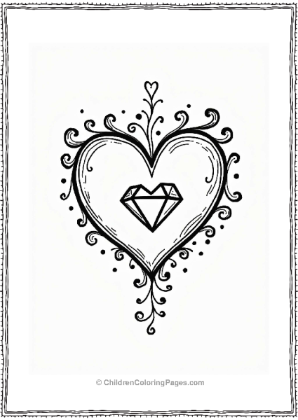 Intertwined Hearts With Diamond Center Free PDF Printable