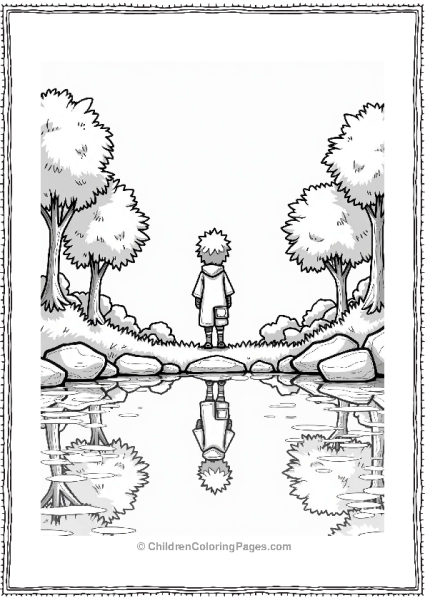 Itachi And His Reflection In A Pond Free PDF Printable