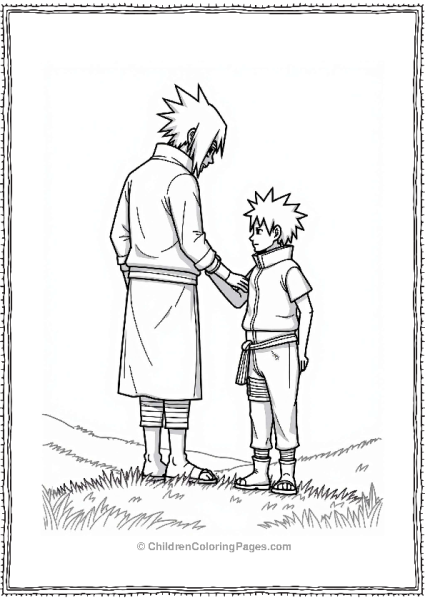 Itachi And Sasuke On A Hill Free PDF Printable