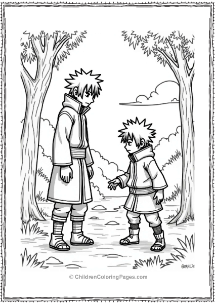 Itachi And Sasuke Training In The Forest Free PDF Printable
