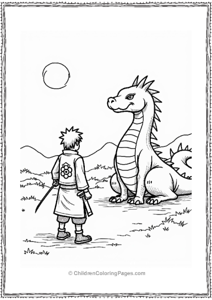 Itachi Confronting A Friendly Dragon Free PDF Printable