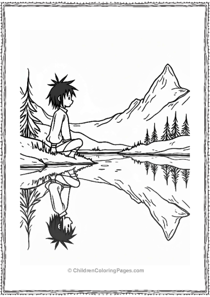 Itachi Gazing Into A Calm Lake Free PDF Printable