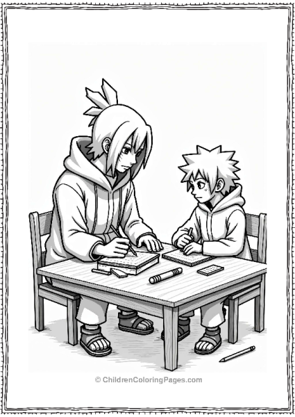 Itachi Helping Sasuke With Homework Free PDF Printable