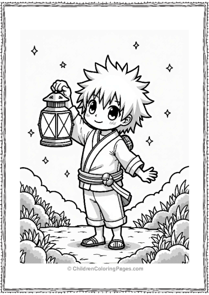 Itachi Holding A Lantern Under The Stars Free PDF Printable