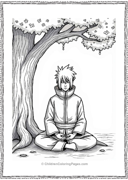 Itachi Meditating Under A Tree Free PDF Printable